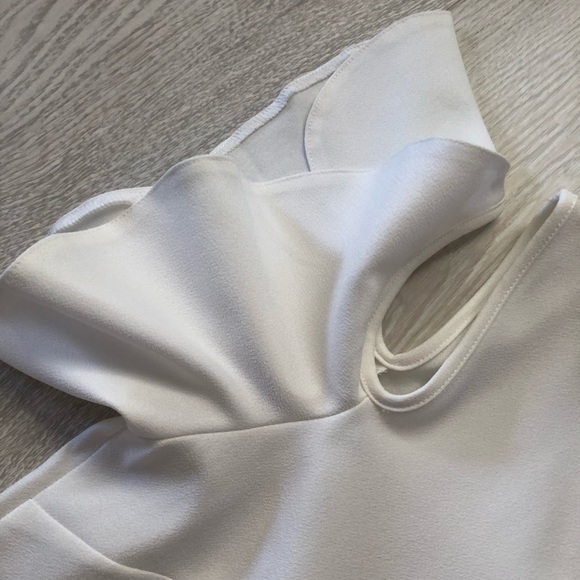 SheIn White Ruffle Cold Shoulder Mini Dress - Picture 16 of 16